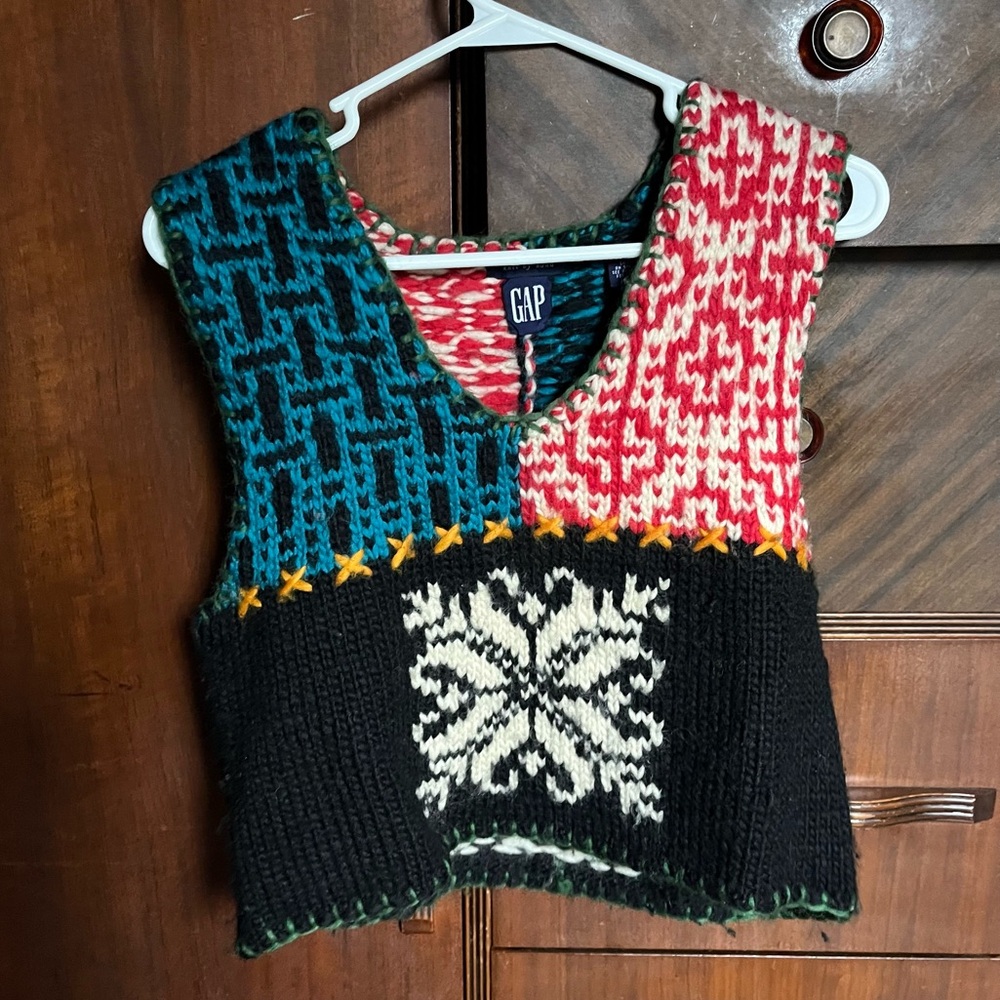 Hand knit Wool Vest